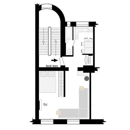 Midcentury Modern, Quiet, 40M Studio With Bath Riga Bagian luar foto
